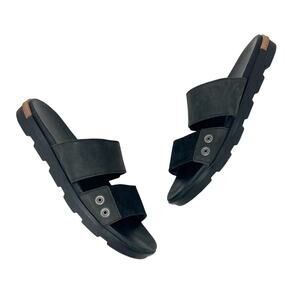 Sorel Torpeda Slide II Black Leather & Suede Sandals size 7.5